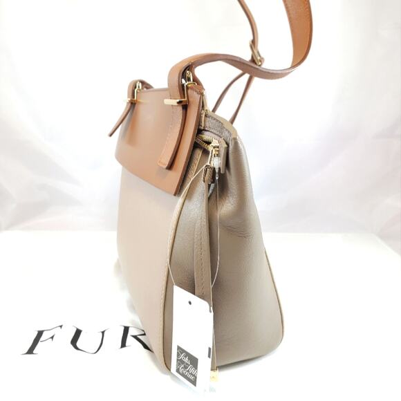NWT$675 Furla Dolce Vita Multi Tone Leather Shoulder Crossbody Bag Tote - Picture 8 of 13